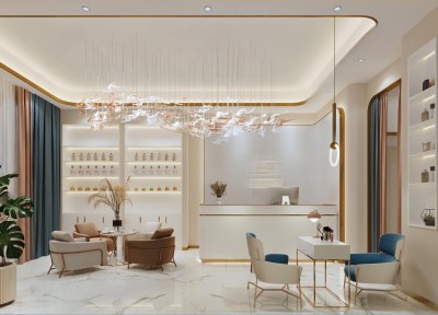 现代现美容院大厅3D模型下载